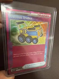 Pokemon TCG Precious Trolley Ace Spec Trainer SV08 Surging Sparks NM Condition - Image 2