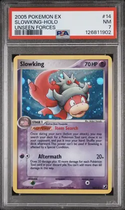 Pokemon 2005 EX Unseen Forces Slowking 14/115 PSA 7 NM - Image 1