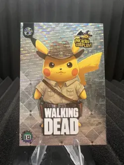 Walking Dead (Pikachu) #E13 Silver Holo Box Hit Electric Pikachu Cosplay Pokemon - Image 1