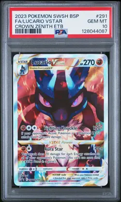 2023 POKEMON SWSH BLACK STAR PROMOS #SWSH291 LUCARIO VSTAR FULL ART PSA 10 - Image 1