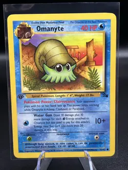 Pokemon TCG Omanyte Fossil 1st Edition Common 52/62 - Pack Fresh NM - Image 1