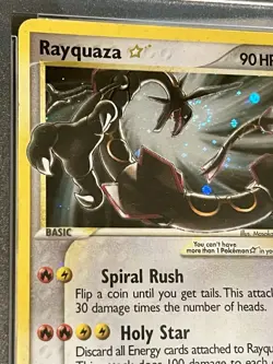 Rayquaza Gold Star 107/107 PSA 4 AMAZING SWIRL EX Deoxys Pokemon - Image 3