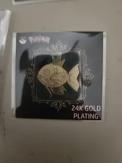 RARE 6x lot Pokemon 24K Gold Plated Metal Sticker See Pictures For Characters - Image 5