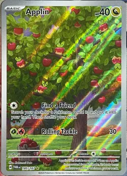 Applin Illustration Rare Holo - 185/167 - Twilight Masquerade Pokemon 2024 - Image 1