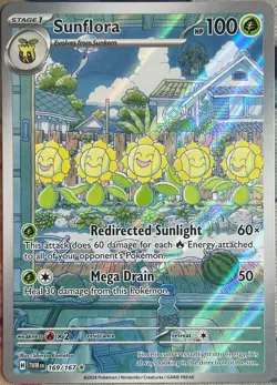 Sunflora Illustration Rare Holo - 169/167 - Twilight Masquerade Pokemon 2024 - Image 1