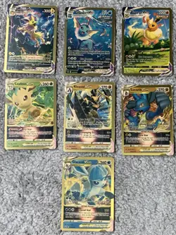 Pokemon 7 Blackstar Promos Lucario,Jolteon,Leafeon&More Gold Foil Fan Art NM! - Image 1