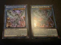 2× Blue-Eyes Chaos Dragon lds2-en017 + LED3-EN001 1st Edition Yu-Gi-Oh! - Image 1