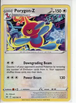 PORYGON-Z LOST ORIGINS SET RARE NON HOLO-FOIL POKEMON CARD 142/196 NM/M - Image 1