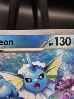 Pokemon Vaporeon Master Ball Pattern 022/131 Prismatic Evolutions Holo LP - Image 3