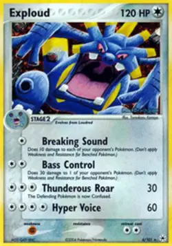 1x Exploud - 6/101 - Holo Rare Moderately Played Pokemon EX - Hidden Legends - Image 1