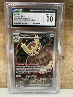 CGC Gem Mint 10 Noctowl 141 Black Star Promo Pokemon - Image 1