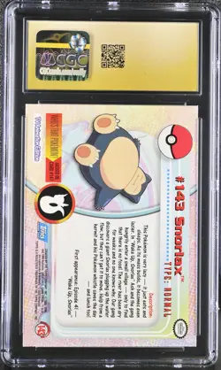 CGC 10 PRISTINE Snorlax 2000 Series 3 Topps 143 Pokemon Card - Image 2