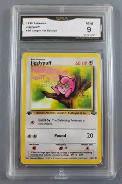 1999 Pokemon 1st Edition Jungle JIGGLYPUFF (54/64) Card GMA 9 Mint PSA BGS - Image 1