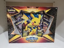 Pokemon TCG Shining Fates Pikachu V 5 Box Collection 4 Sealed Booster Packs - Image 1
