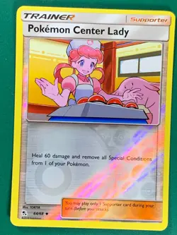 Pokemon Center Lady 64/68 Hidden Fates Reverse Holo Pokemon TCG - Image 1