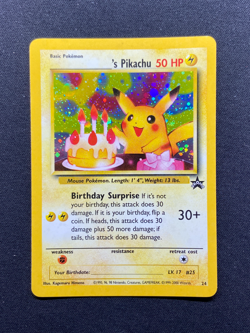 2000 ______'s (Birthday) Pikachu Holo - Black Star Promo #24 - LP+ Pokemon TCG - Image 1