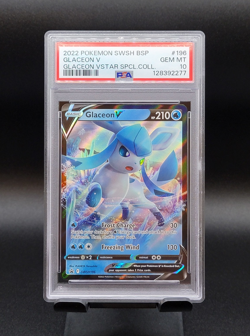 ❄ GLACEON V ~ 2022 Pokemon SWSH Black Star Promo #196 ~ Special Co. ~ PSA 10 💎 - Image 1