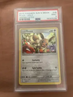 Pokemon EEVEE 48/68 Holo Foil Rare PSA 9 MINT 2019 HIDDEN FATES N211 - Image 1