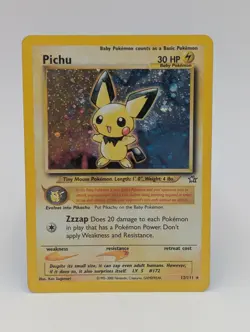 Pichu 12/111 Neo Genesis Holo Pokemon TCG 2000 MP Swirl - Image 1
