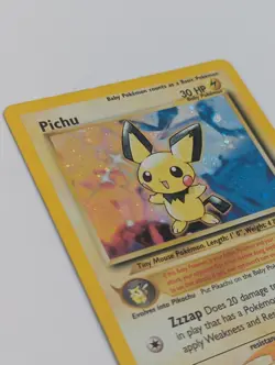 Pichu 12/111 Neo Genesis Holo Pokemon TCG 2000 MP Swirl - Image 4