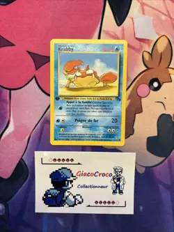 Carte pokemon wizard fossile edition 1 ed1 francais vf fr Krabby 51/62 - Image 1