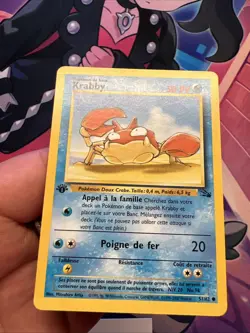 Carte pokemon wizard fossile edition 1 ed1 francais vf fr Krabby 51/62 - Image 3
