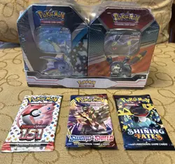 Pokemon TCG V Heroes Bundle Tins: 2-Pack of Vaporeon & Umbreon Tins PLUS MORE..! - Image 1