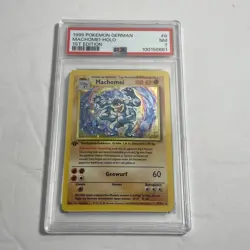 1999 Pokemon German Machomei -Holo 1st Edition PSA 7 NM - Image 1