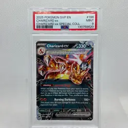 Pokemon TCG Charizard EX Black Star Promo Card 2025SVP 196 PSA 9 - Image 1