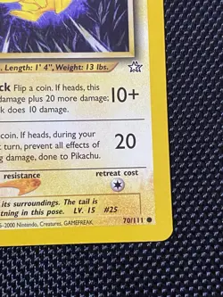 Pikachu 70/111 1st Edition Neo Genesis Regular Pokemon Card - Image 4