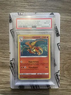 Pokemon Special Delivery Charizard SWSH075 Promo Card Holo PSA 8 - Image 3