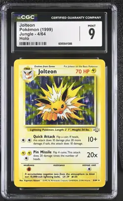 CGC 9 MINT Jolteon 1999 Jungle 4/64 Holo Pokemon Card - Image 1