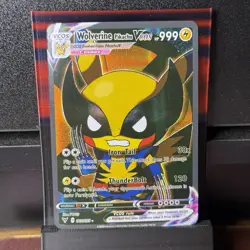 Pokemon Poncho Pikachu Wolverine Cosplay Fan Art Holo Card - Image 1