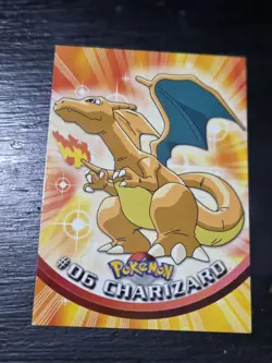 Topps Charizard Pokemon Card #06 Non-Holo Blue Label Logo Lp - Image 1
