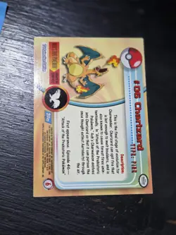 Topps Charizard Pokemon Card #06 Non-Holo Blue Label Logo Lp - Image 2