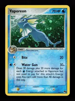 Vaporeon 6/17 Holo Rare POP Series 3 Pokemon Card - Image 1