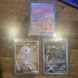 Pokemon 151 UPC Promo Card Set Mew Ex 053, Mew Ex Metal 205/165, Mewtwo 052 NM - Image 1
