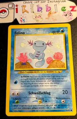 Felino 71/75 LP German Wooper Vintage WoTC Wizards Neo Revelation Pokemon Card! - Image 1