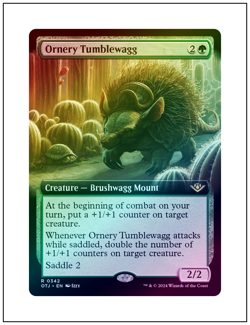 1x Ornery Tumblewagg, Extended Art Foil, Magic MTG NM - Image 1