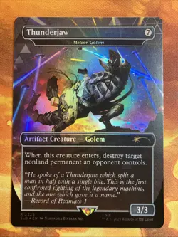 MTG Rainbow Foil Thunderjaw - Meteor Golem SLD: Horizon: Into the Forbidden West - Image 1