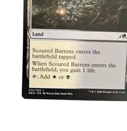 MTG Scoured Barrens Land (NEO) Kamigawa: Neon Dynasty - Near Mint - Image 2