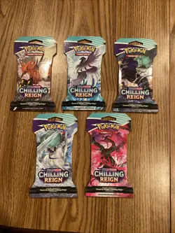 Chilling Reign Sleeved Pokemon Booster Packs - Complete Full Art Set - Image 1