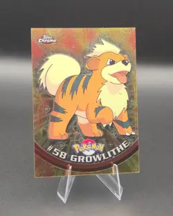 Growlithe 58 - Holo - 2000 Topps Chrome - Pokemon TV Series 1 - Image 2