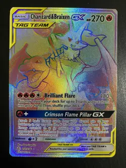 Pokemon TCG Charizard & Braixen GX Cosmic Eclipse Secret Rare Card 251/236 NM - Image 1