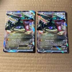 LOT OF 2 POKEMON RAYQUAZA EX ULTRA RARE DRAGONS EXALTED 85/124 GREAT CONDITION - Image 1