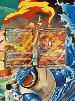 Pokemon TCG Team Rocket's Moltres UPC Stamped Promos 229/182 & 208/182 - Image 1