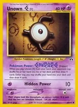 Pokemon Unown E (67/75) Neo Discovery LP - Image 1
