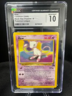 2000 Pokemon Mew Black Star Promo #8 Pokemon League CGC 10 GEM MINT - Image 1