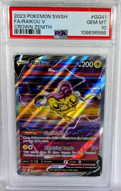 Pokemon Swsh RAIKOU V Crown Zenith Full Art GG41/GG70 PSA 10 ?? GEM MINT - Image 1