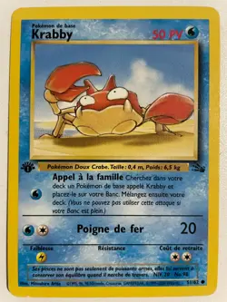 Carte Pokemon | Krabby 51/62 ♦ | Edition 1 | Fossile | Wizards 1999-2000 | FR - Image 1